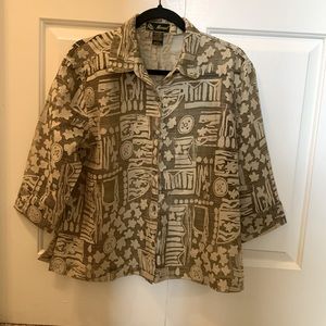 Mirasol Patterned Button Down Blouse